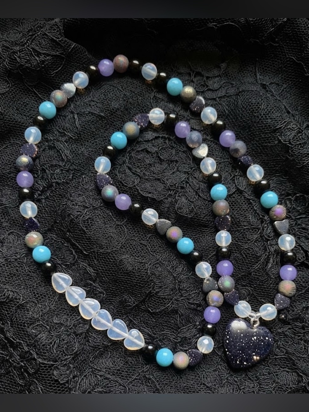 SugarMare Ice Necklace (Turquoise, Blue Goldstone, Rainbow Obsidian,Opalite)